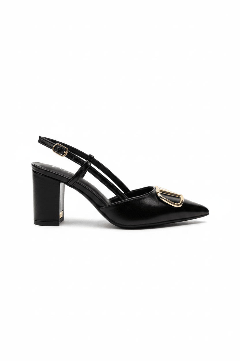 Tacones Negro 14997 Hebillas Slingback Ejecutivo de mujer Calzado 365 Costa Rica - Calzado 365