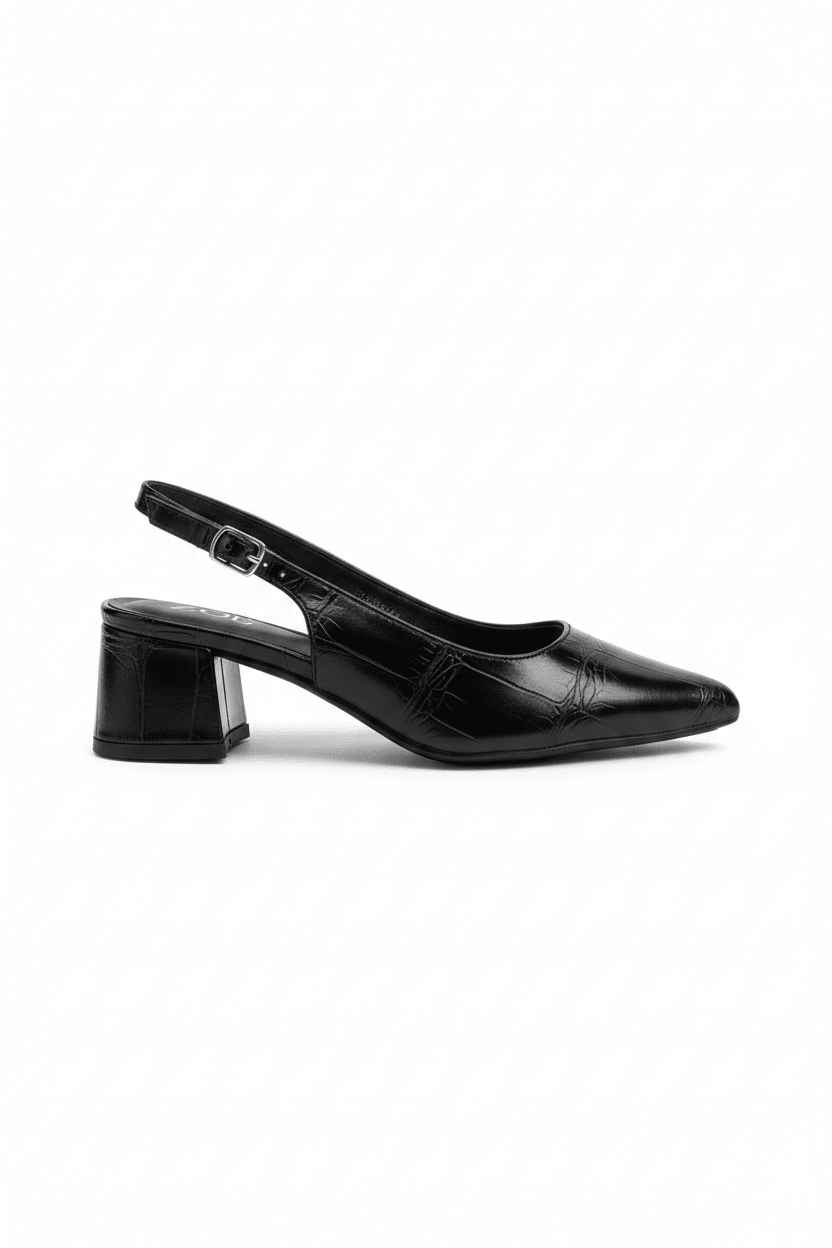 Tacones Negro 15007 Animal Print, Slingback, Ejecutivo de mujer Calzado 365 Costa Rica - Calzado 365