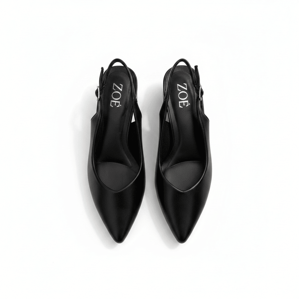 Tacones Negro 15088 Tacón Medio Punta Fina Slingback de mujer Zoé Brand Costa Rica - Calzado 365