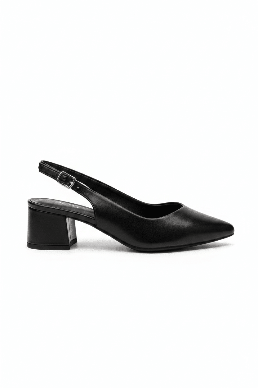 Tacones Negro 15088 Tacón Medio Punta Fina Slingback de mujer Zoé Brand Costa Rica - Calzado 365