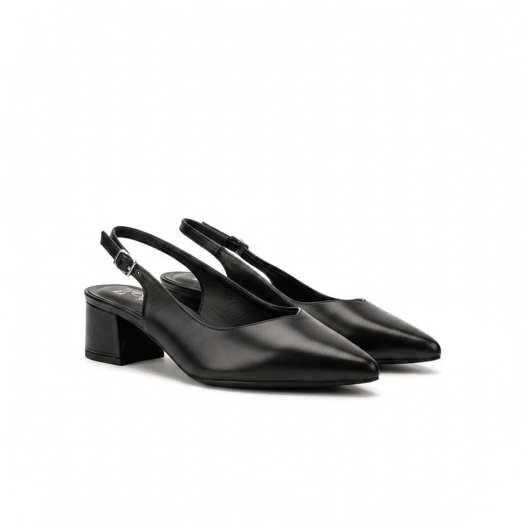 Tacones Negro 15088 Tacón Medio Punta Fina Slingback de mujer Zoé Brand Costa Rica - Calzado 365