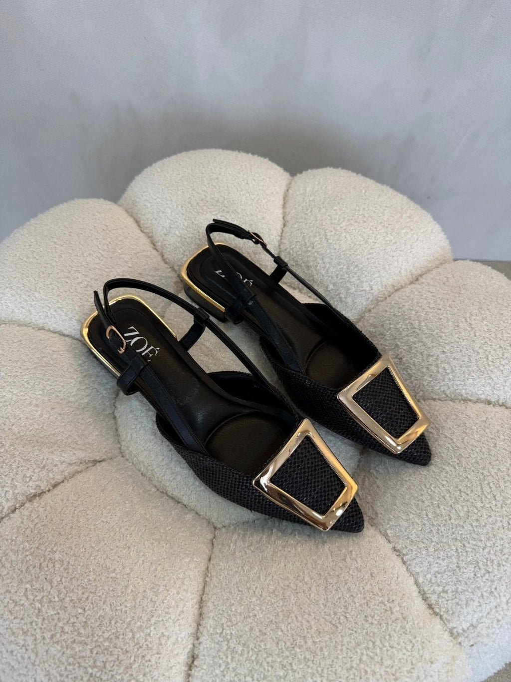 Tacones Negro 15091 Tacón Bajo Punta Fina Slingback de mujer Costa Rica - Calzado 365