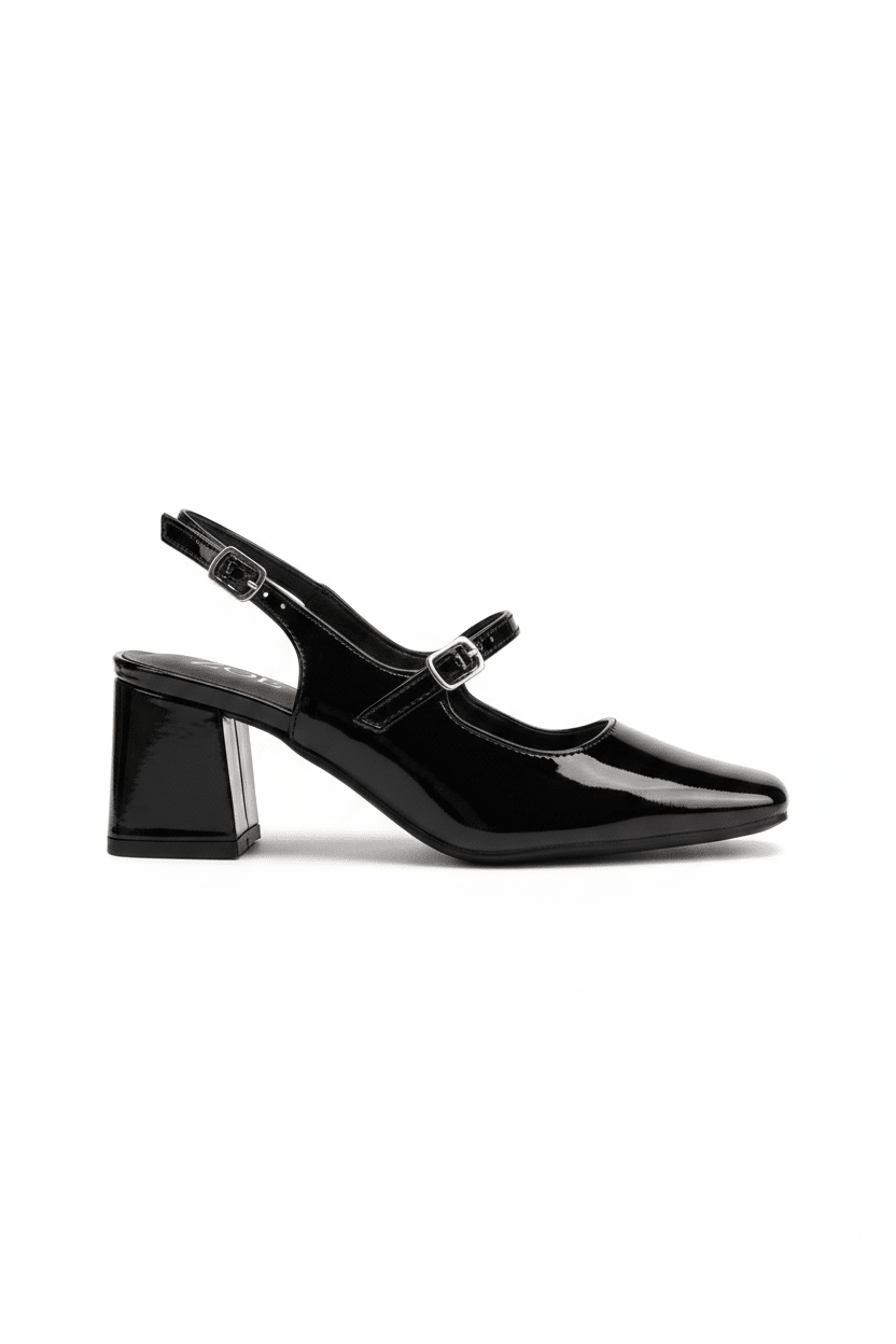Tacones Negro Charol 15000 Slingback Mary Jane, Ejecutivo de mujer Calzado 365 Costa Rica - Calzado 365