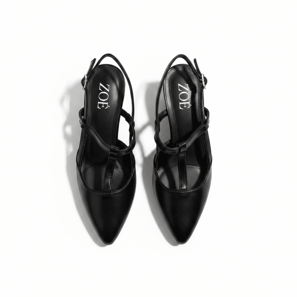 Tacones Negro Charol 15094 Hebilla Slingback Tacón Alto Punta Fina Costa Rica - Calzado 365