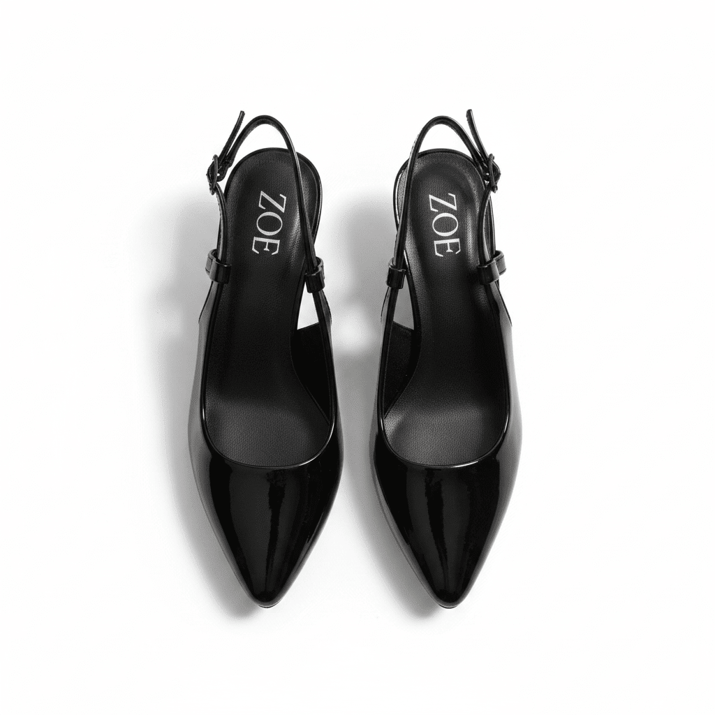 Tacones Negro Charol 15096 Punta Fina Slingback de mujer Costa Rica - Calzado 365