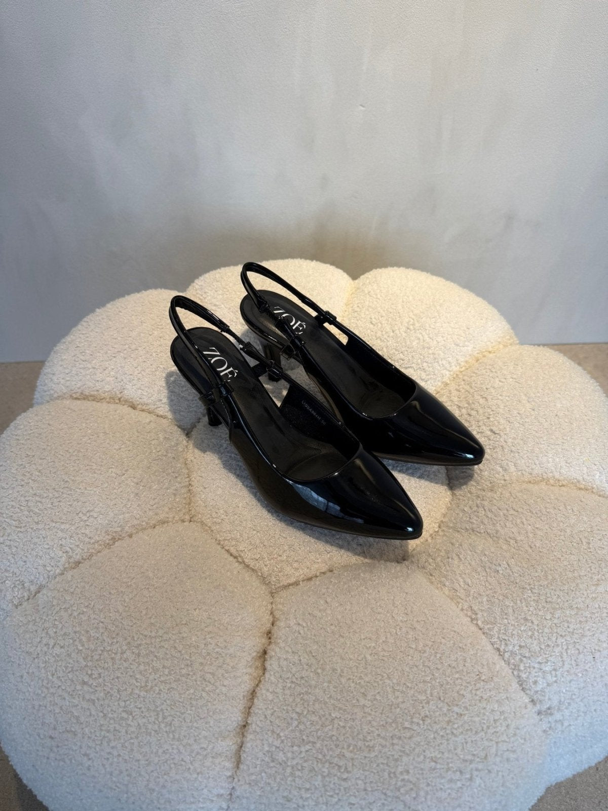 Tacones Negro Charol 15096 Punta Fina Slingback de mujer Costa Rica - Calzado 365
