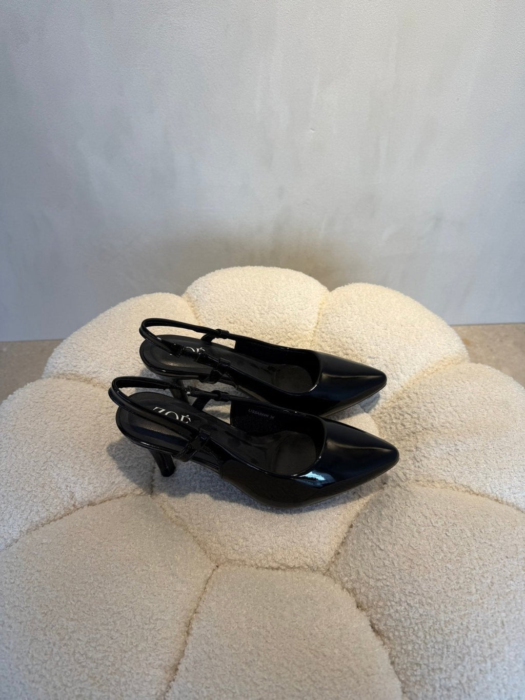 Tacones Negro Charol 15096 Punta Fina Slingback de mujer Costa Rica - Calzado 365