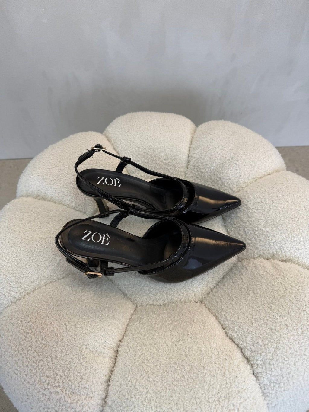 Tacones Negro Charol 15098 Punta Fina Slingback de mujer Costa Rica - Calzado 365