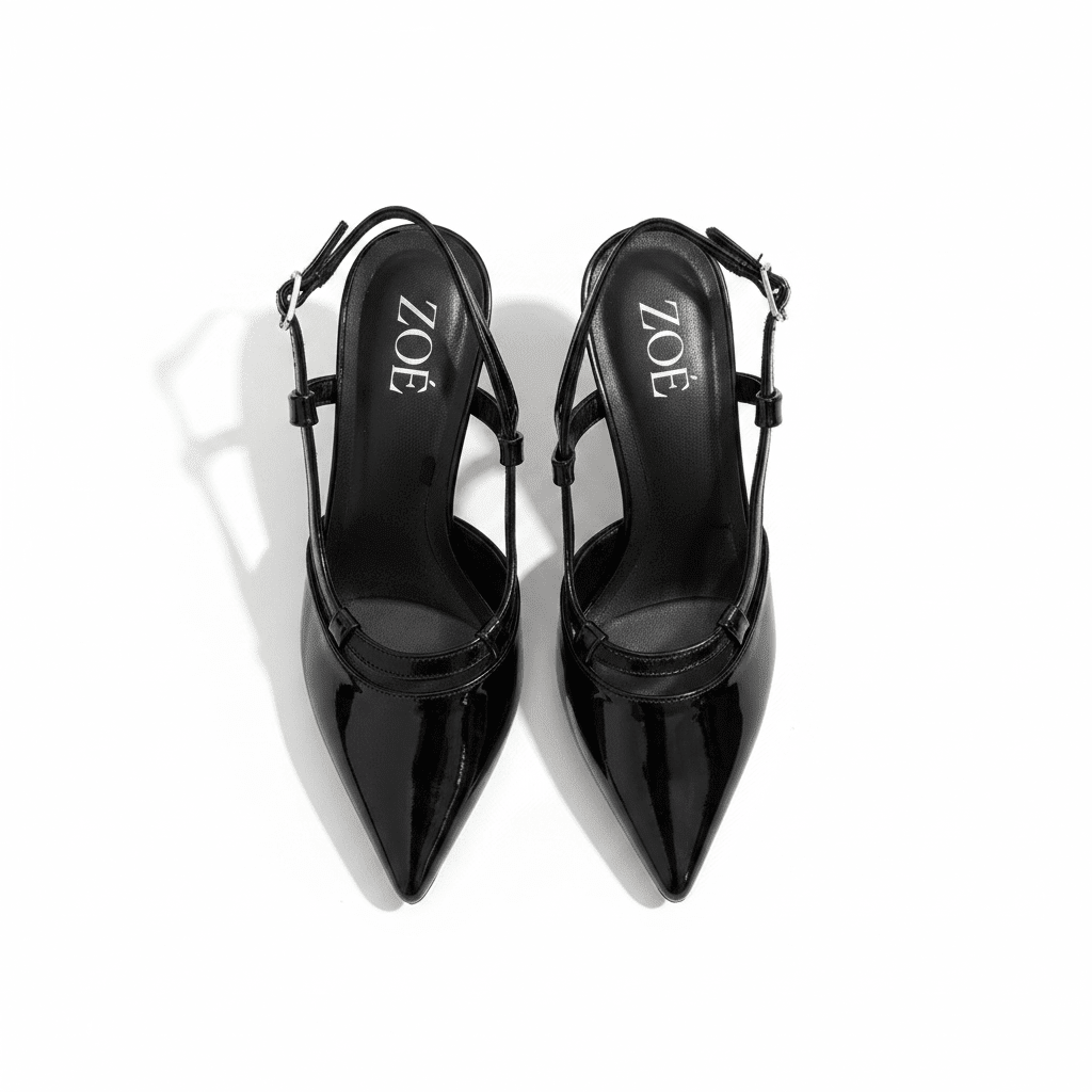 Tacones Negro Charol 15098 Punta Fina Slingback de mujer Costa Rica - Calzado 365