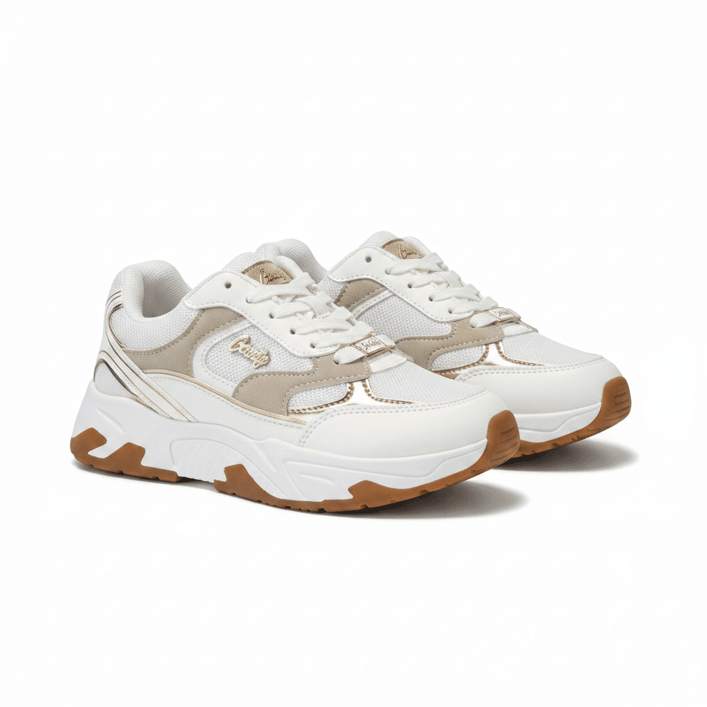 Tenis Blanco Beige 15139 Casual Deportivo de mujer Costa Rica - Calzado 365