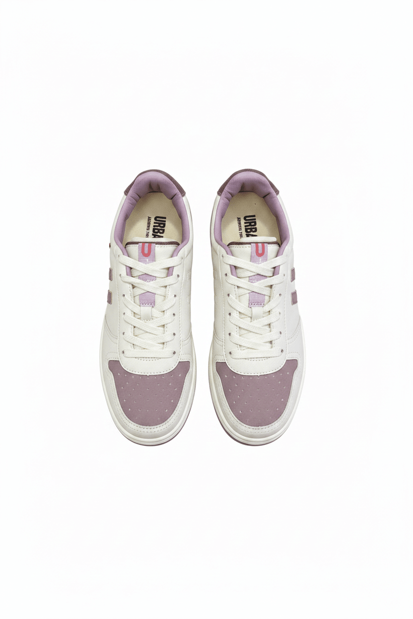 Tenis Blanco Hueso Lila 13251 Casual de Mujer Calzado 365 Costa Rica - Calzado 365