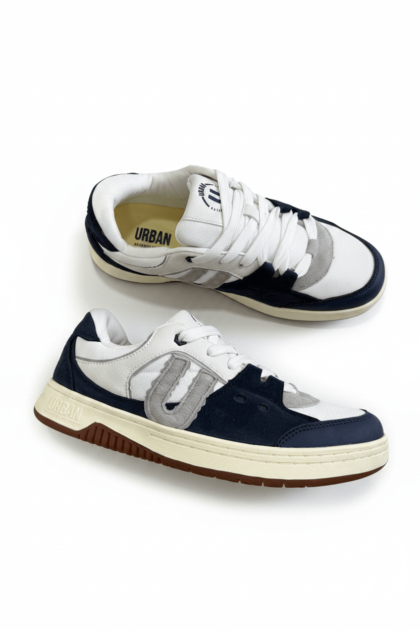 Tenis Blanco Navy Gamuza 13713 De Cordones Casual de Hombre Calzado 365 Costa Rica - Calzado 365