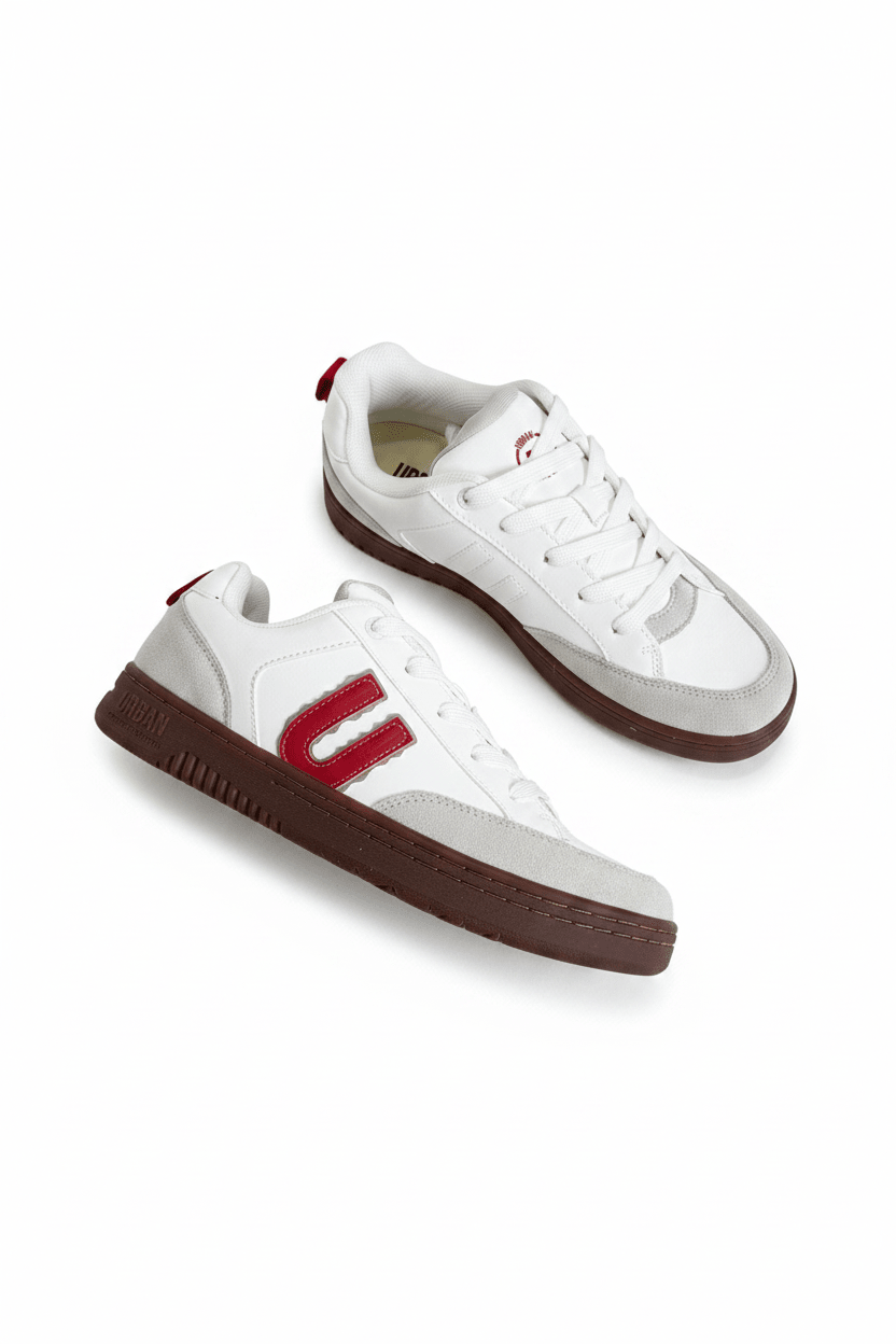 Tenis Blanco Rojo 13723 De Cordones Casual de Hombre Calzado 365 Costa Rica - Calzado 365