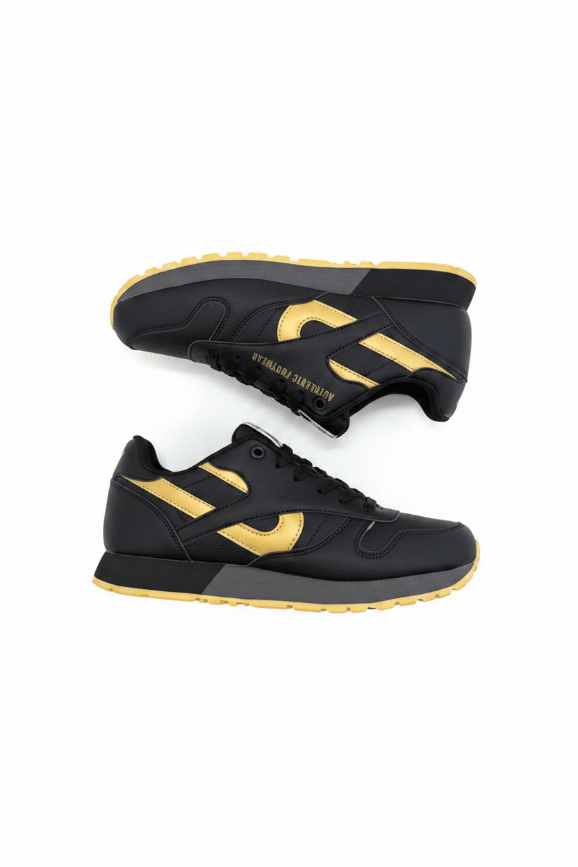 Tenis Negro Dorado 13191 De Cordones Casual de Mujer Calzado 365 Costa Rica - Calzado 365
