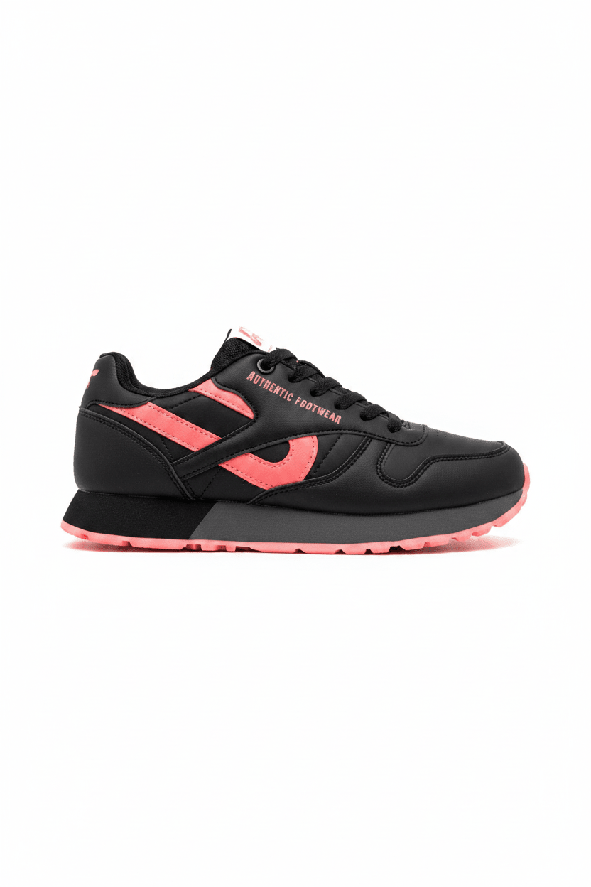Tenis Negro Fucsia 13190 De Cordones Casual de Mujer Calzado 365 Costa Rica - Calzado 365