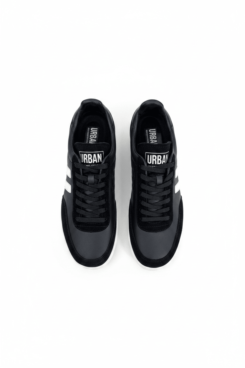 Tenis Negro Gamuza 13705 De Cordones Casual de Hombre Calzado 365 Costa Rica - Calzado 365