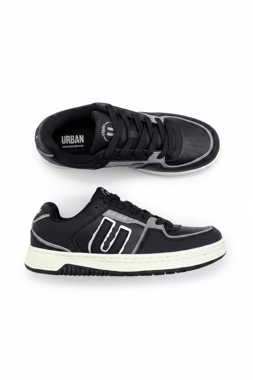 Tenis Negro Gris 13718 De Cordones Casual de Hombre Calzado 365 Costa Rica - Calzado 365