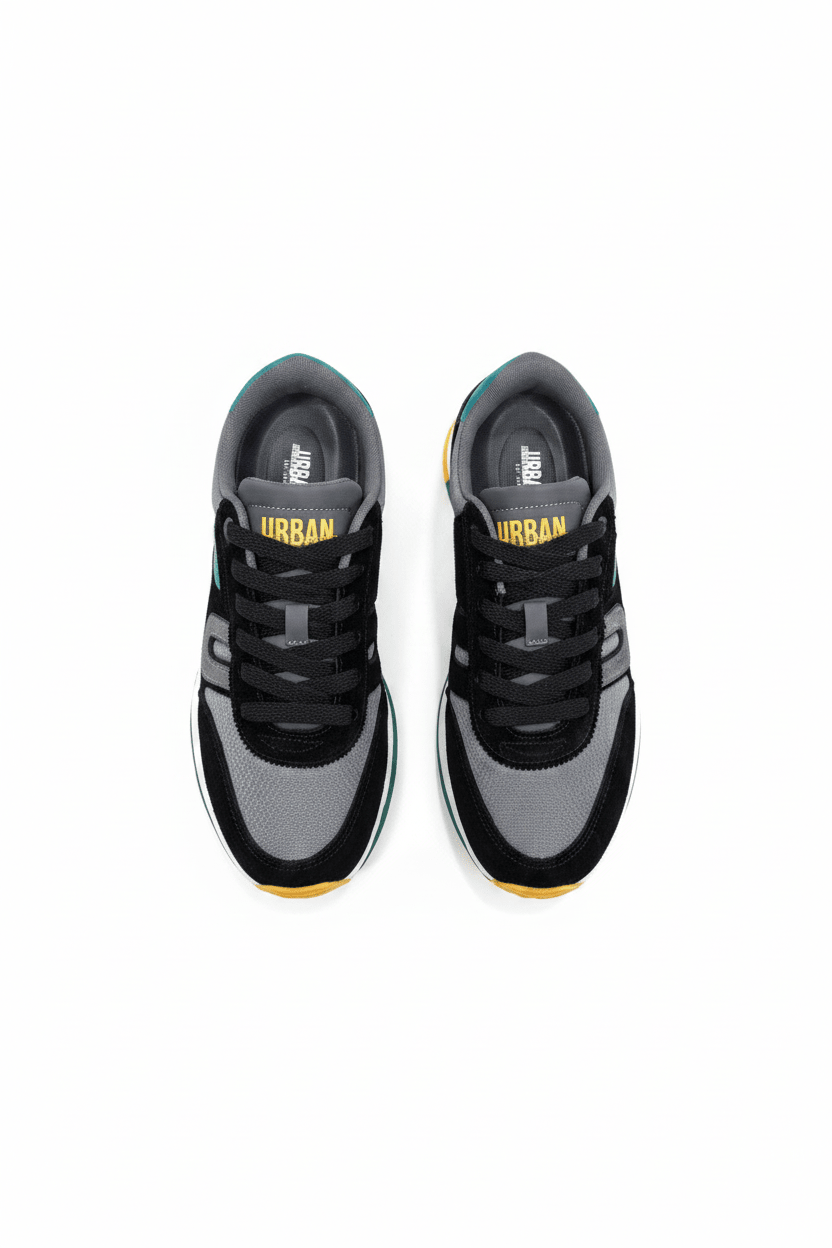 Tenis Negro Gris Gamuza 12618 De Cordones Casual de Hombre Calzado 365 Costa Rica - Calzado 365