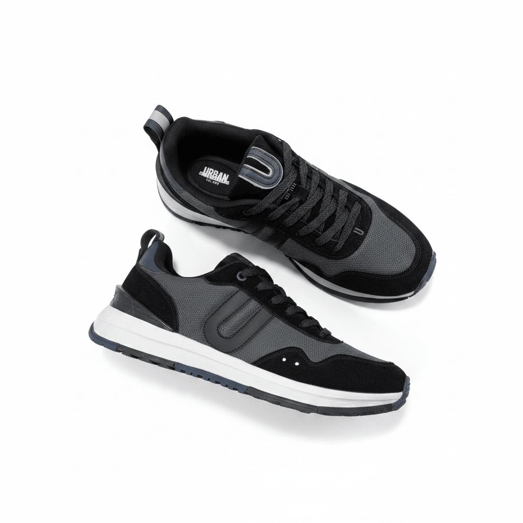 Tenis Negro Gris Gamuza 12623 De Cordones Casual de Hombre Calzado 365 Costa Rica - Calzado 365