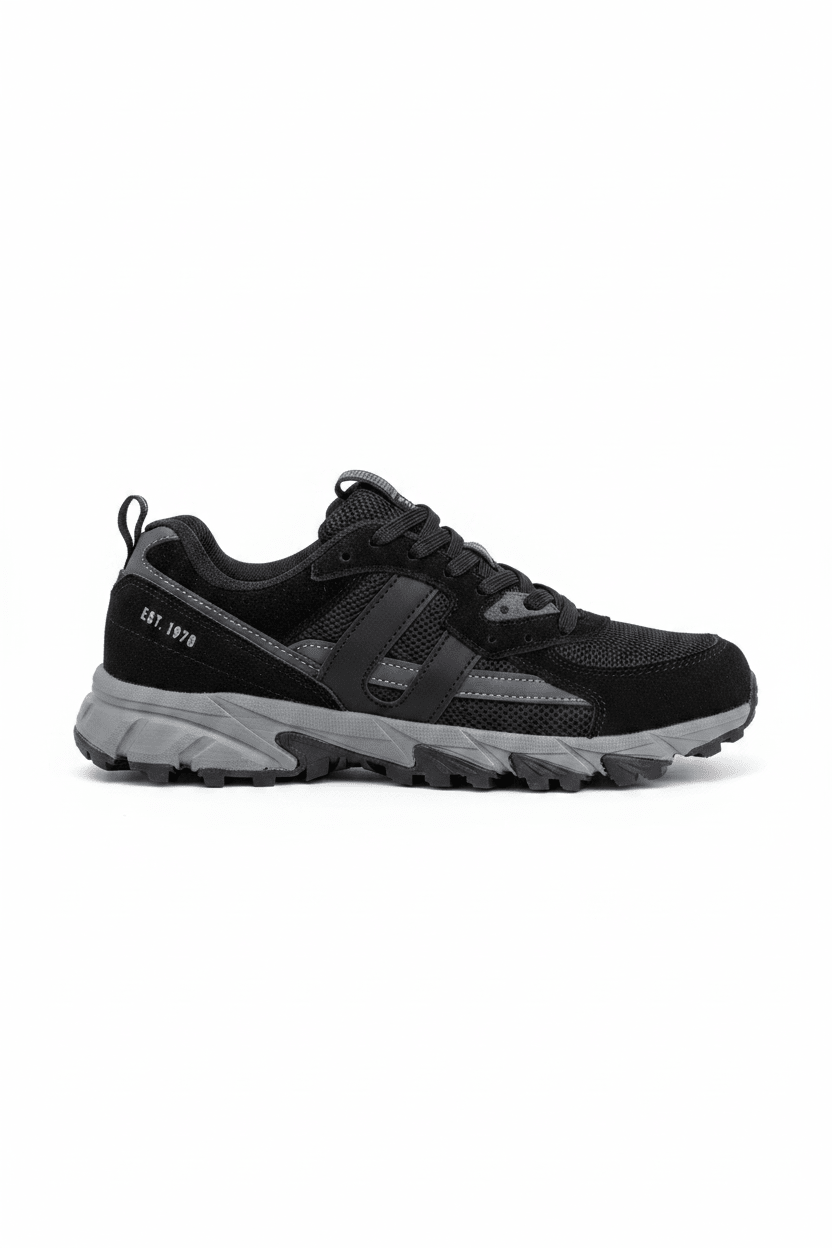 Tenis Negro Gris Gamuza 13726 De Cordones Casual de Hombre Calzado 365 Costa Rica - Calzado 365