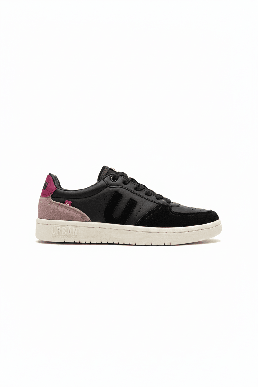 Tenis Negro Rosa Gamuza 13243 De Cordones Casual de Mujer Calzado 365 Costa Rica - Calzado 365